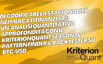 Decodificare la Stagionalità nei Mercati Finanziari: Un’Analisi Quantitativa Approfondita con il KriterionQuant Seasonal Pattern Finder & Backtester su (BTC-USD)