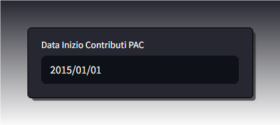 Selezione data inizio contributi Selezione data inizio contributi nel Simulatore PAC