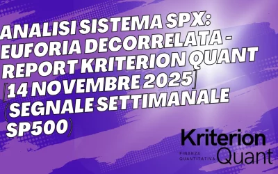 Analisi Sistema SPX: Euforia Decorrelata – Report Kriterion Quant [14 Novembre 2025](Segnale Settimanale SP500)