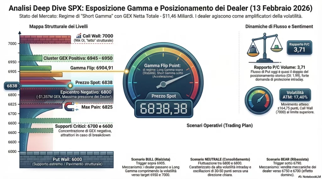 (SPX GEX Deep Dive Analysis) — Expiry 20 Febbraio 2026 Aggiornamento 13 Febbraio