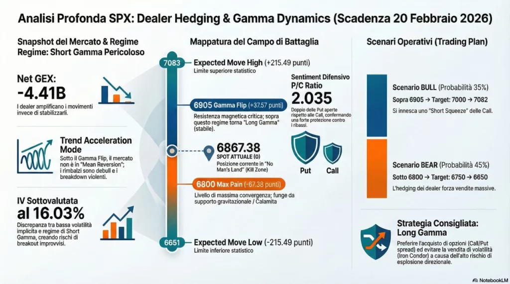 (SPX GEX Deep Dive Analysis) — Expiry 20 Febbraio 2026 (Aggiornamento)