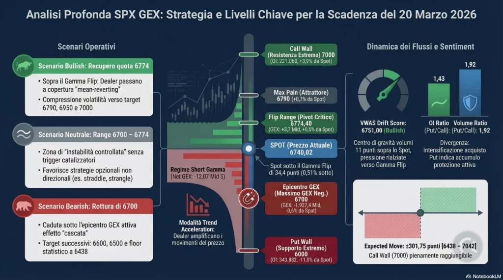 (SPX GEX Deep Dive Analysis) — Expiry 20 Marzo 2026 Aggiornamento 08 Marzo